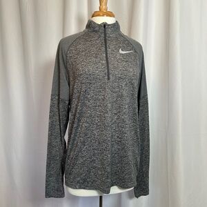 NIKE RUNNING DRI-FIT 1/4 ZIP GRAY PULLOVER - SIZE MEDIUM